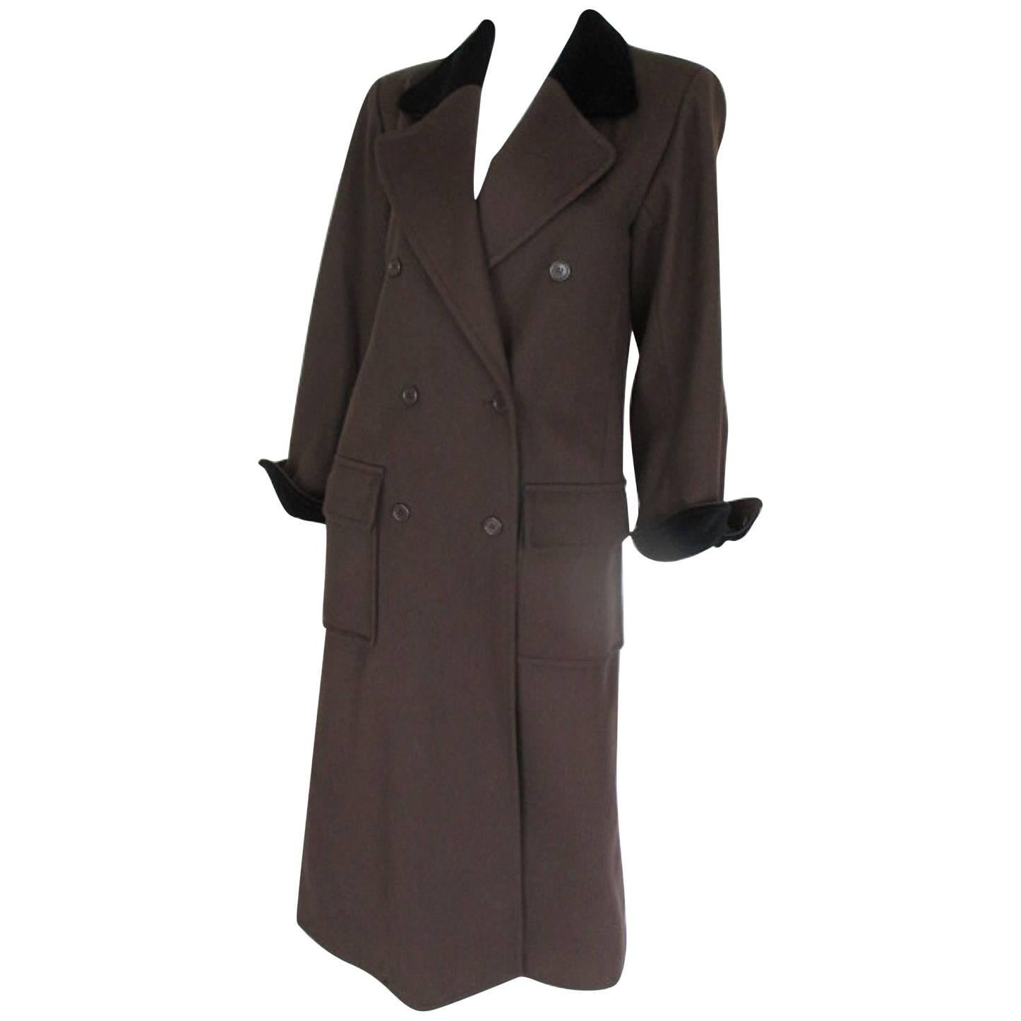yves saint laurent double breasted wool coat For Sale at 1stDibs
