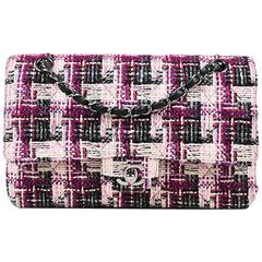 Chanel Pink Tweed "Medium Classic Double Flap" Bag