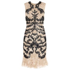 ALEXANDER MCQUEEN Laser-cut patent-leather and lace dress