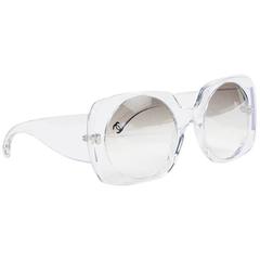 Chanel Transparent Mirrored Oversize Square Sunglasses