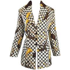 Vintage Alberta Ferretti Size 12 Equestrian Themed 1990s Blazer 90s Jacket 7