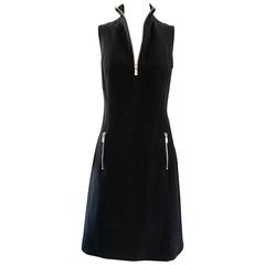 Brand New Michael Kors Collection Black Size 4 ' Zipper ' Sheath Dress NWT