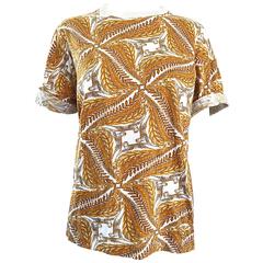 Vintage Salvatore Ferragomo 1990s Cheetah Leopard and Wheat Print 90s Tee Shirt 7