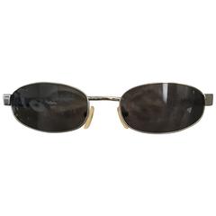 Tom Ford for Gucci Unisex 1990s GG 1640/S Black Nickel Vintage Oval Sunglasses