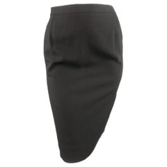 CHANEL Size 8 Black Wool Pencil Skirt