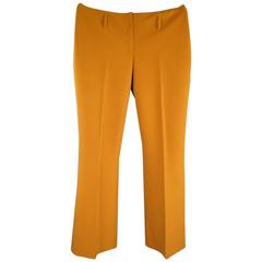PRADA Size 8 Tan Stretch Polyester Twill Flared Dress Pants
