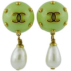 Chanel Vintage Studded Dangling Earrings Cruise 1996 6