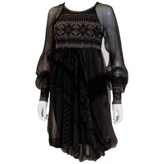 Vintage Knitted and Silk Dress by Jean Paul Gaultier