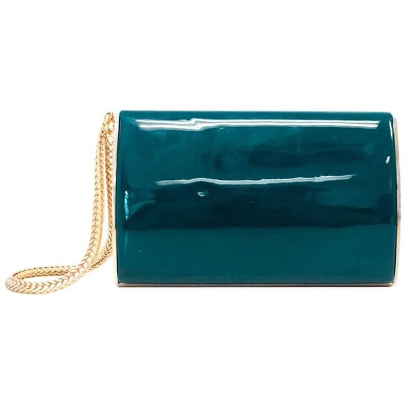 Jimmy Choo Turquoise Carmen Clutch  For Sale