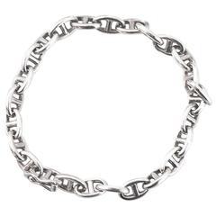 Hermes Silver Mini Chain de Ancre Bracelet