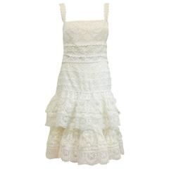 Lovely Lace Oscar de la Renta White Dress