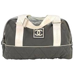 Chanel Sports Line Gray Nylon Boston Bag at 1stDibs