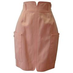 Gianni Versace Couture Salmon High Waist Pencil Skirt Spring 1992