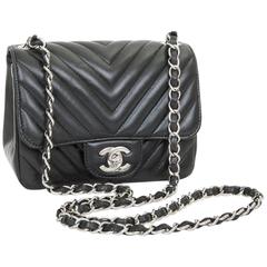 Mini Chanel Quilted Black Lamb Leather Shoulder Bag