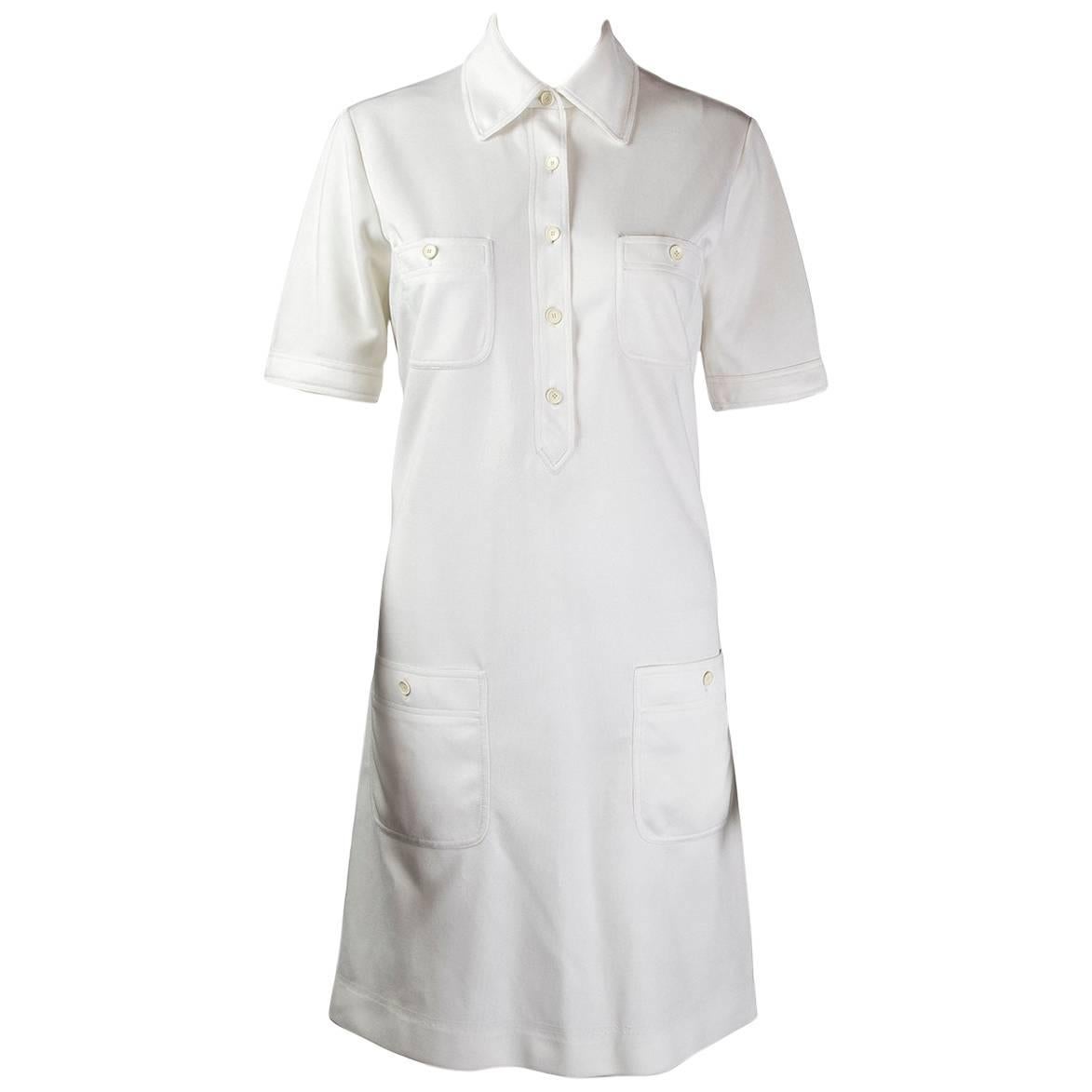 1980s Yves Saint Laurent white dress For Sale