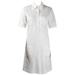 1980s Yves Saint Laurent white dress