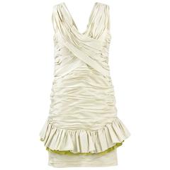 1980s Nina Ricci Off-White Silk Dress 10