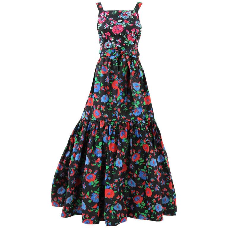 1960s Stop Senes Flowered Silk Dress at 1stDibs | senes fashion, senes ...
