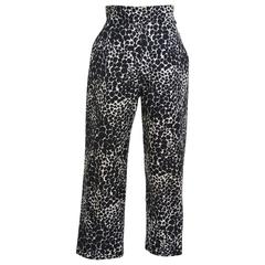 1980s YVES SAINT LAURENT Rive Gauche Printed Cotton Pants