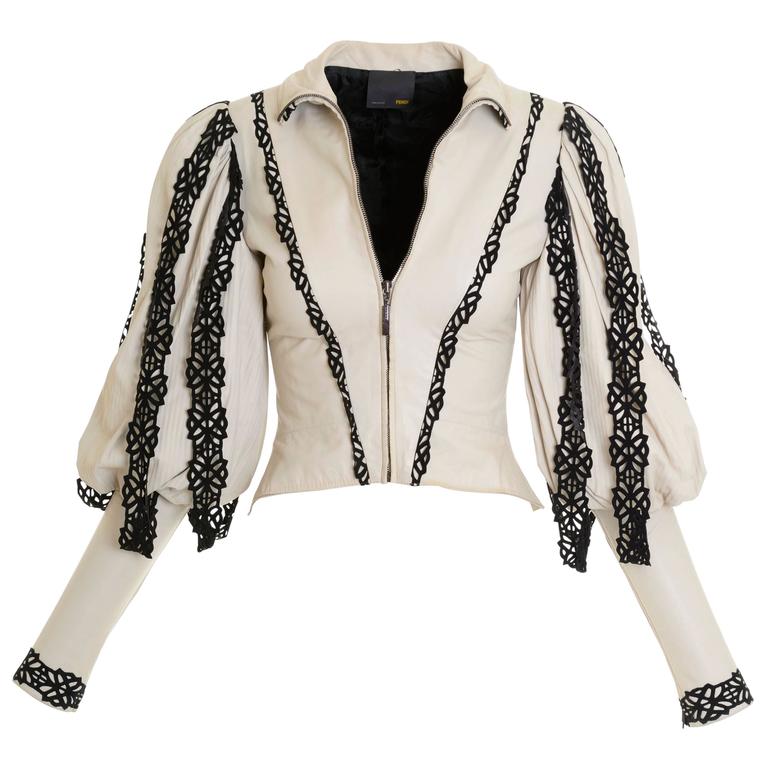 Fendi Puffed Sleeve Soft Leather Jacket At 1stdibs Fendi Puffed Sleeve Soft Leather Jacket For