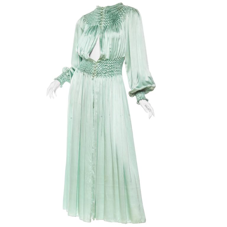 1950s Floral Silk Dressing Gown