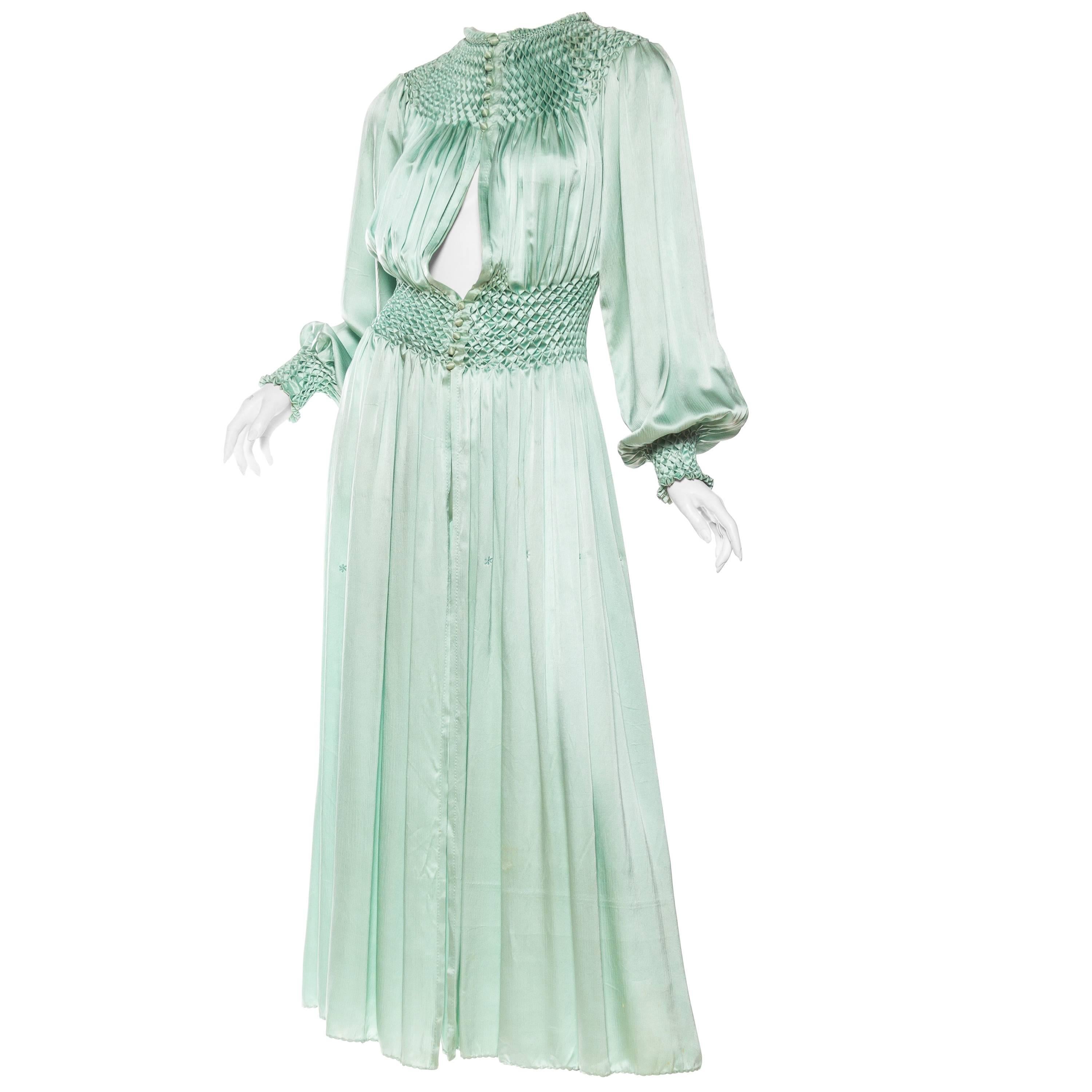 1930s 1940s Silk Dressing Gown