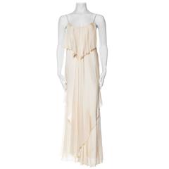 1970s Vicky Tiel Jersey and Chiffon Dress