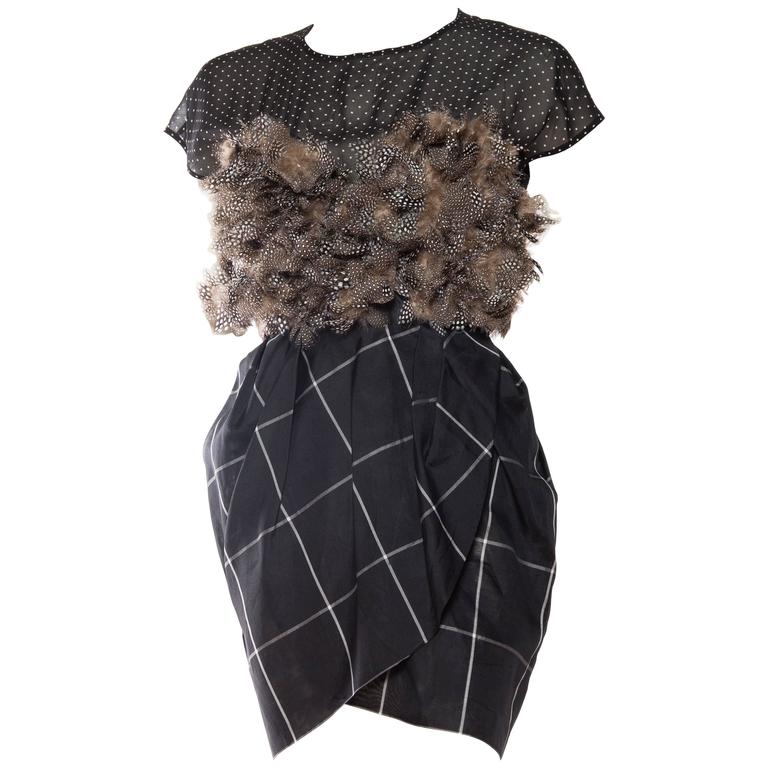 Very Finely Made Geoffrey Beene Feathered Dress For Sale at 1stdibs