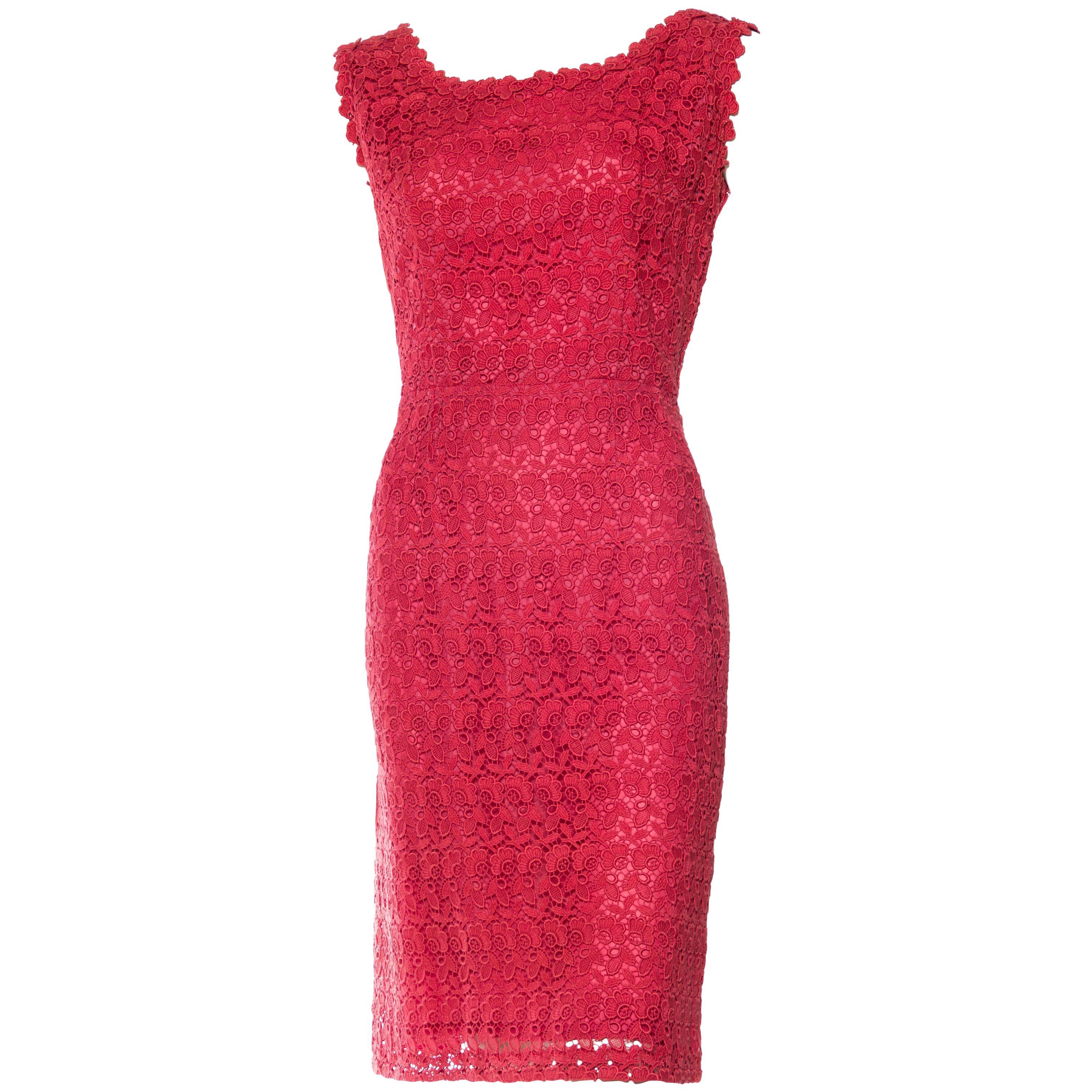 Beautiful 1950s Red Lace Dress