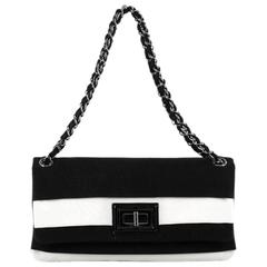 Chanel Mademoiselle Lock Chain Flap Bag Grosgrain Medium