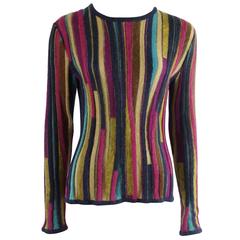 Missoni Multicolor Striped Long Sleeve Mohair Sweater - M 10