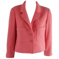 Chanel Pink Wool Crop Jacket with Pockets – 8 - 1980's 6