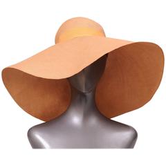 Retro Adolfo Oversized Natural Straw Hat circa 1970