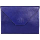 La Bagagerie, Paris - Pochette a busta in pelle blu brillante
