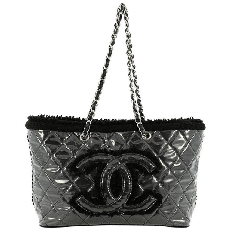 Chanel Funny Tweed Tote Quilted Vinyl Small at 1stDibs