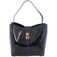 Oscar de la Renta Sloane Bucket Bag Leather with Snakeskin 4