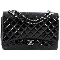 Chanel Classic Double Flap Bag Quilted Patent Maxi