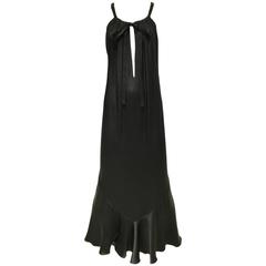 90s Yves saint laurent black silk dress 9