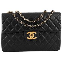 Chanel Vintage Classic Single Flap Bag Quilted Lambskin Maxi