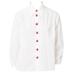 Vintage Yves Saint Laurent Shirt With Ladybug Buttons