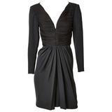 Galanos Draped Crepe Cocktail Dress