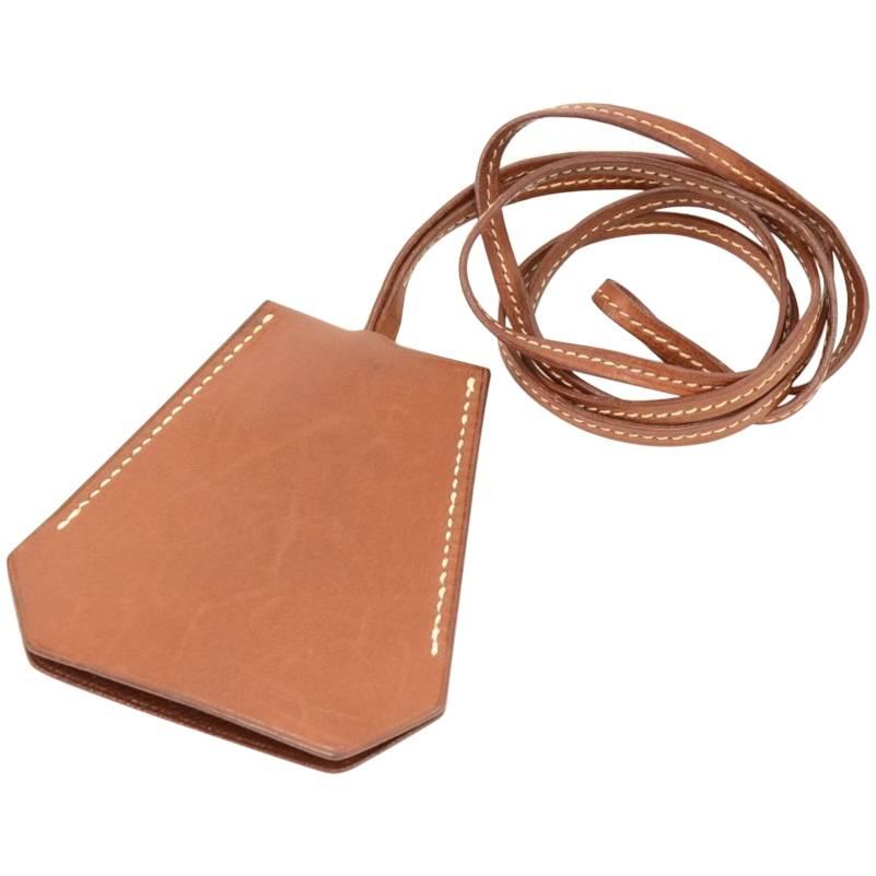 Hermes Clochette Brown Leather String Key Holder