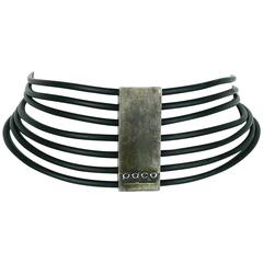Paco Rabanne Vintage Rubber Choker Necklace 2