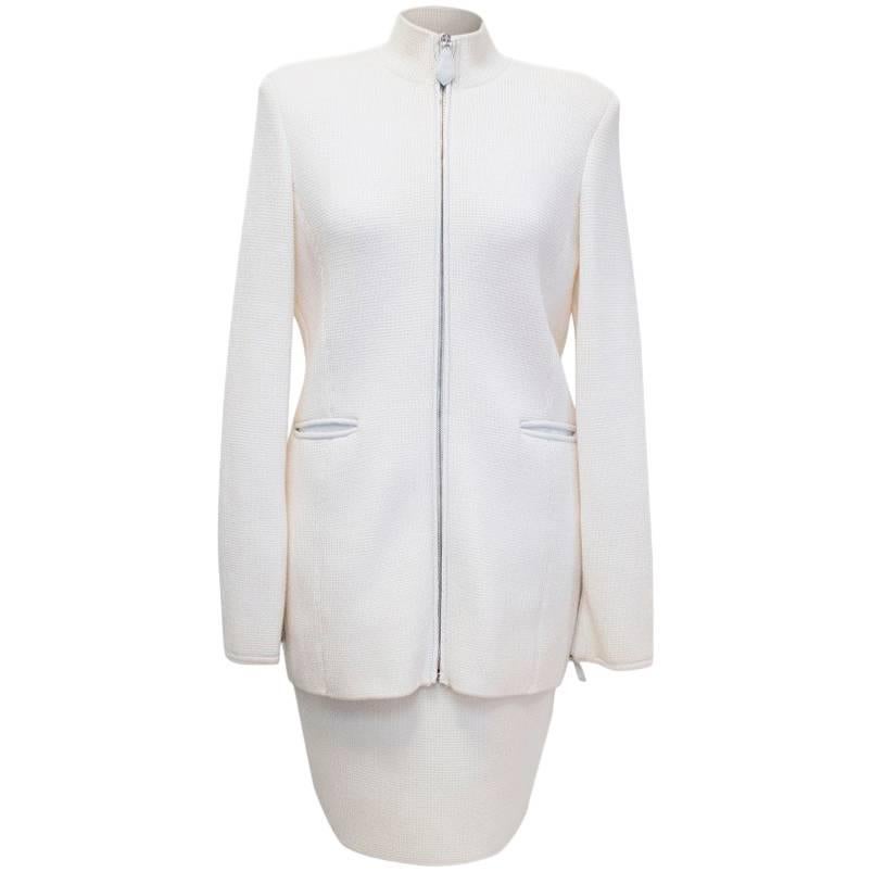 Gianfranco Ferre Cream Wool Two Piece For Sale