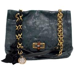 Lanvin Teal Leopard Print Bag 2