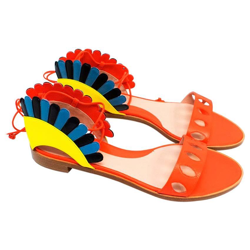 Paula Cademartori Multicolour Lotus Flat Sandals For Sale