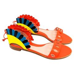 Paula Cademartori Multicolour Lotus Flat Sandals