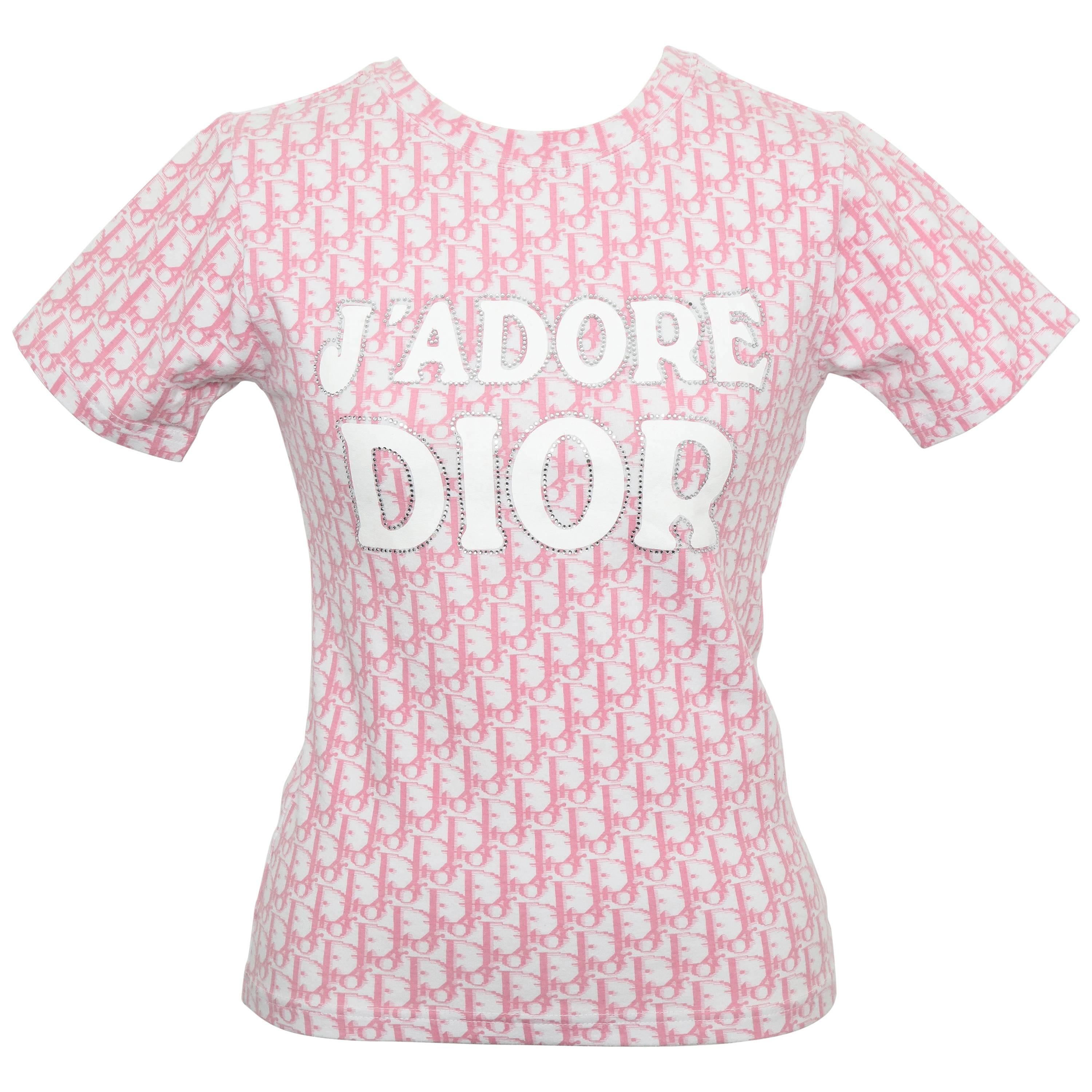 Christian Dior by John Galliano Pink Trotter Logo Shirt