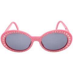 Pink Vintage Chanel Rhinestone Sunglasses