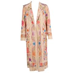 1920's Chinese Hand Embroidered Silk Coat from Cairo, Egypt 